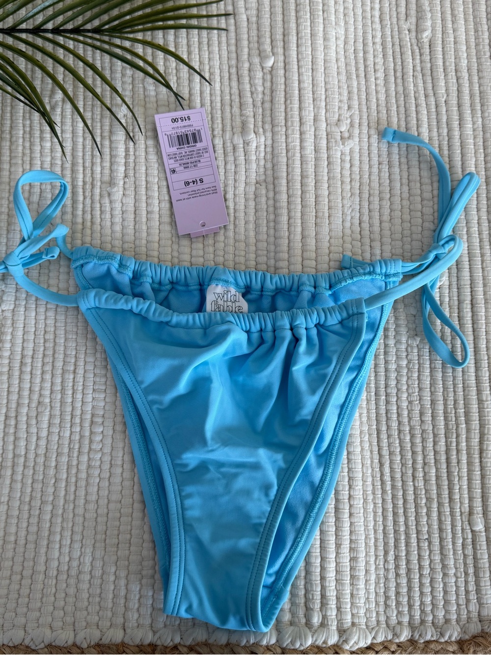 NWT bikini bottom adjustable ties blue wild fable